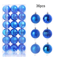24/36pcs 3cm Christmas Tree Decor Ball Bauble Gold Silver Plastic Hanging Ball Ornaments Decorations
