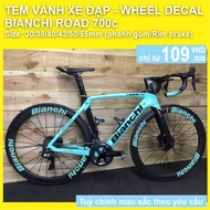 Bianchi Racing Bicycle Rim Sticker decal Sticker (Eraser - Rim Brake) | Wheel decal | Cyclewrap
