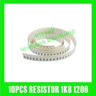 10pcs resistor 1K8 ohm 1206 smd chip 1K8 ohm tolerance 1% 1/4watt