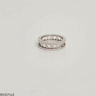 BVLGARI /寶格麗白金鏤空戒指 53號