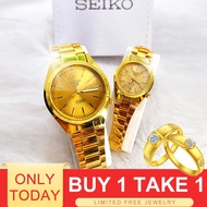 fossil watch Couple Seiko 5 Automatic Buy 1 Take 1 Couple Rings Gold Stainless Steel Watch For Women