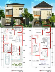 Desain Rumah Minimalis 2 Lantai Ukuran 7x15 Meter 5 Kamar Tidur