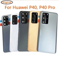 Original Back Glass Case Battery Cover For Huawei P40 Pro Rear Housing Door With Camera Lens Replacement