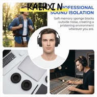 KAIKXIN 2PCS Wrinkle Leather Earpads, Noise Isolation Black Universal Headphone Ear Pads, Easy to In