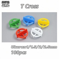 100 Pcs T Cross Reusable Tile Spacer Round Reusable Tile Spacer