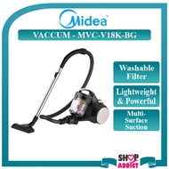 Midea 1800W Bagless Vacuum Cleaner MVC-V18K-BG with HEPA Filter Powerful Suction and Washable Filter