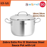 Zebra Estio Pro II Stainless Steel Sauce Pot with Lid 18cm / 20cm / 22cm / 24cm