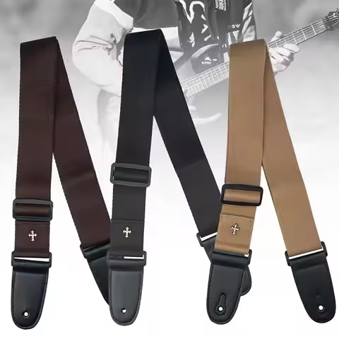 Electric Guitar Strap Acoustic Guitarra Belt Strap Cotton Vintage Cross Personality Guitar Straps Pi