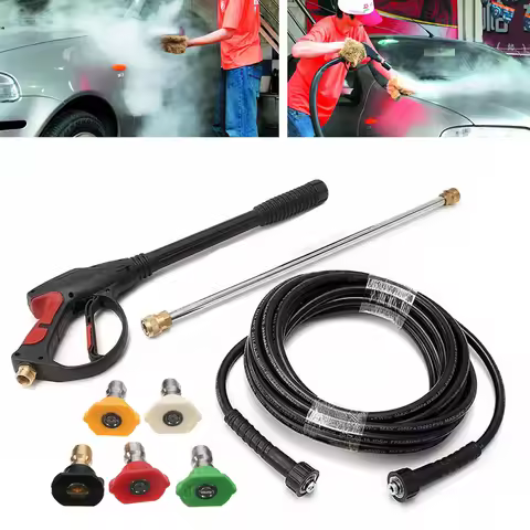 High Pressure 3000PSI Power Washer Spray Gun Set, Spray Gun + Wand + 8m Hose + 5 Tips, for Washing C