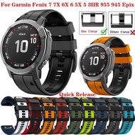 [HOT JUXXKWIHGWH 514] 22 26มม. สายนาฬิกาสำหรับ Garmin Fenix 6X 6 Pro 7X 7 5X 5 Plus Epix 3 3HR 955แถบซิลิโคน Smartwatch Quick Release สร้อยข้อมือ