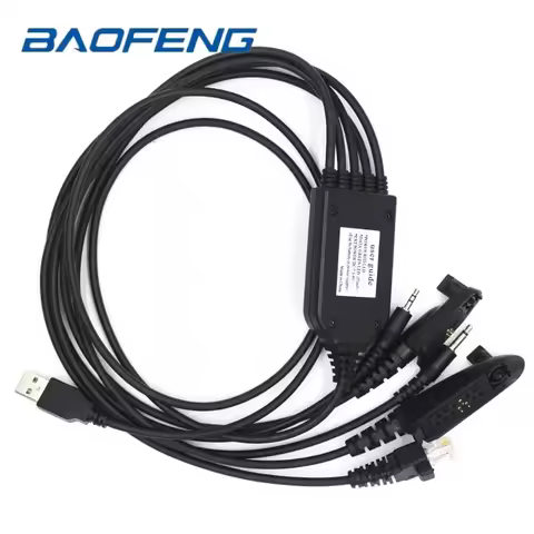 5 in 1 FTDI Programming Cable USB Walkie Talkie Programming Cable for Motorola GP88 GP300 GP328 328P