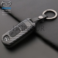 Car Remote Key Case Carbon Fiber 2 3 Buttons Scratch Resistant Accessories For Mazda2 MAZDA3 CX-3 CX-5 SKYACIV
