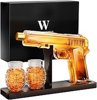 Gifts for Men Dad, Whiskey Decanter Set with 2 Glasses, Unique Gift for Fathers Day, Husband, Boyfri
