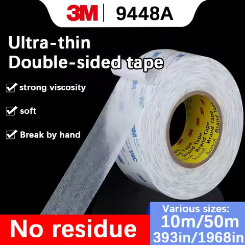 3M 9448A Double-sided Adhesive Tape - High viscosity, ultra-thin, for household use, repair, manual 