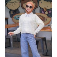 ICS KOREAN CROP KNIT CARDINGAN V NET 01