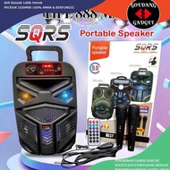 TERBARU SPEAKER BLUETOOTH WIRELESS SQRS 9INCH BONUS 2 MIC KARAOKE SPEKER BLUTOT 2 MIX KAROKE