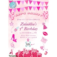 Kad birthday fizikal |Free kad birthday digital | Jemputan hari jadi | FOC Birthday card JPG PDF