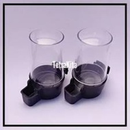 sepasang Dispenser tabung tempat air minum atau milet burung lovebird jalak murai kacer cak ijo