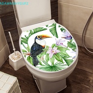 Adfz WC Pedestal Pan Cover Sticker Toilet Stool Commode Sticker Home Decor Bathroon Decor 3D Printed Flower View Decals SG