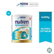 NESTLE Nutren Optimum Vanilla Complete Nutrition, Whey Protein I Muscle Strength 800g (Bundle of 4)