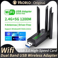 1200Mbps WiFi USB Adapter Dual Band 2.4G+5Ghz Wi-Fi Dongle 4 Antenna 802.11AC USB3.0 High-Speed Wire