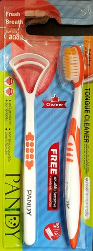 Tongue Cleaner PANDY ที่ขูดลิ้น + แปรงสีฟัน PANDY