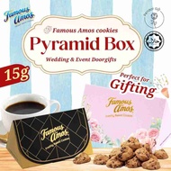 (4box) Famous Amos Pyramid Box 15g Fresh Cookies - Wedding Nikah Corporate Event Doorgift Halal