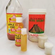 Aztec indian healing clay mask - share in jar bottle 50gr 100ml bragg apple cider vinegar ACV secret