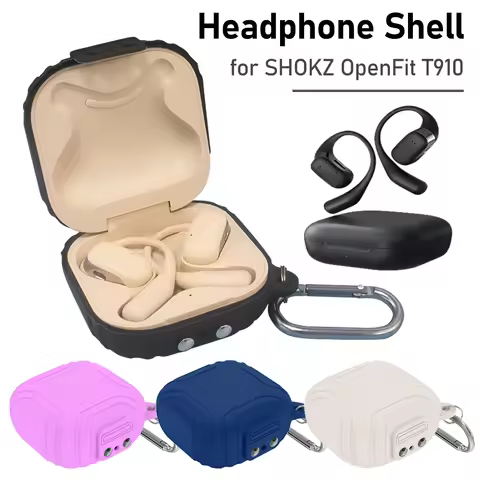 Silicone Headphone Shell With Lanyard Hook for SHOKZ OpenFit T910 Headphone Box Case Waterproof Fall