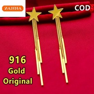 subang emas 375 bajet original gold Star tassel earrings for women gift