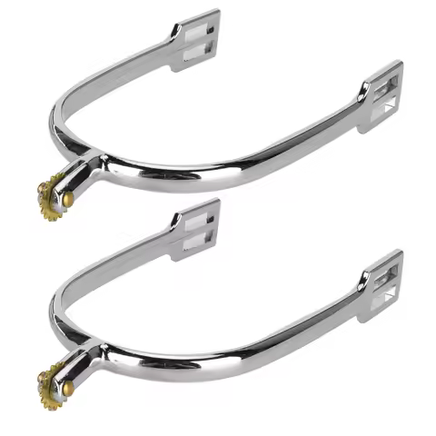 2Pcs Horse Spurs Zinc Alloy Riding Horse Spurs Accessory with Rotatable Copper Rowel for Horse Train