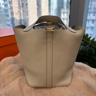 HERMES picotin18 水晶灰金扣 stamp B