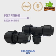 Homeplus HDPE PP Sirim Span Reducing Type Poly Fittings Pipe Connector Equal Elbow Socket Tee Penyambung 20mm 25mm 32mm