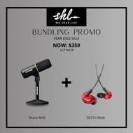 Shure MV6 USB Gaming Microphone with Limited Edition SE215 Red Earphones Bundle