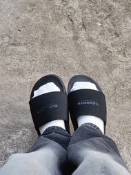 Dép quai ngang Elements Basic Slides E01 - Dép nam nữ chữ in quai nhung - Elements