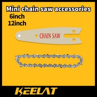 KEELAT  6 Inch 12 Inch Mini Saw Parts Chainsaw Blade &amp; Chain Electric chain saw accessories