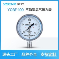 【TikTok】YO100BF Oxygen SST Pressure Gauge High Purity Pipeline Stainless Steel Oxygen Pressure Gauge