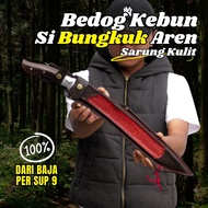 Golok Si Bungkuk Aren Sarung Kulit Pisau Camping & Peralatan Survival Bahan Baja Per SUP9