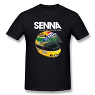 Ayrton Senna Helmet T Shirt Tops Clothes Race Car Men Round Neck Short Sleeve Popular Oversized T-Sh