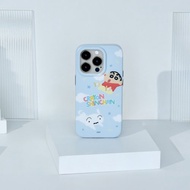 蠟筆小新與小白藍天遊玩防摔iPhone手機殼