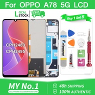 Original LCD with Frame for OPPO A78 5G CPH2483 LCD Display Touch Screen Digitizer Assembly Replacem