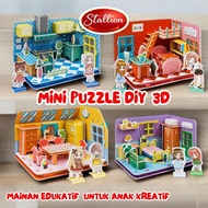 DIY 3D Puzzle Educational Miniature Interior Craft 3D Home Series Jigsaw Foam House DIY Large House