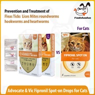 Advocate Spot-on Solution & VIC Fipronil Drops for Cats Flea Ticks and Lices Removal Sold Per 1pc/3p