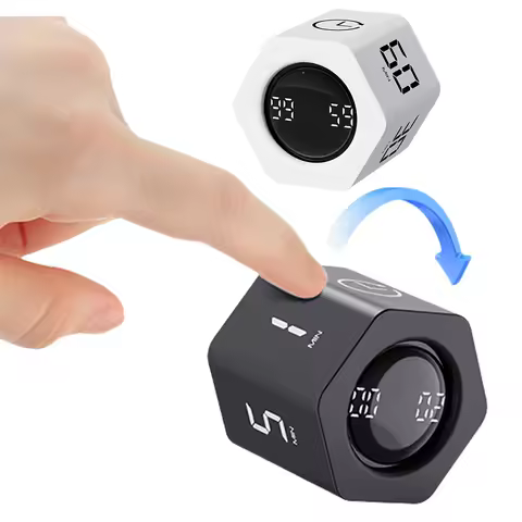 Productivity Cube Timer Gravity Sensor Flipping 5 Preset Time Countdown Cooking Study Mini Digital T
