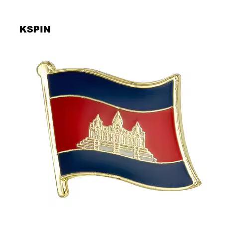 Cambodia Flag Badge Symbol Pin Metal Badges Decorative Brooch Pins for Clothes Brooch Jewelry