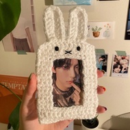 GANTUNGAN Miffy Nijntje KPOP PC Photocard Holder Crochet ID Card Lanyard Holder Knit ID Card Wallet 