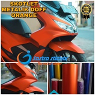 ORANGE CHROME METALLIC MOTORCYCLE SCOTLET STICKER