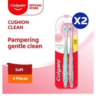 Colgate Cushion Clean/SlimSoft Advanced/Flex Clean Toothbrush 2s / [Bundle of 2] (4pcs)