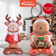 1 Piece 59 Inch Standing Base Christmas Elk Bear Tree Car Shaped Balloons for Xmas Home Decor  1 Kep
