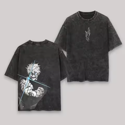 Gojo Satoru T Shirt Jujutsu Kaisen Men Vintage Acid Wash Infinite Void Domain Expansion Anime Graphi